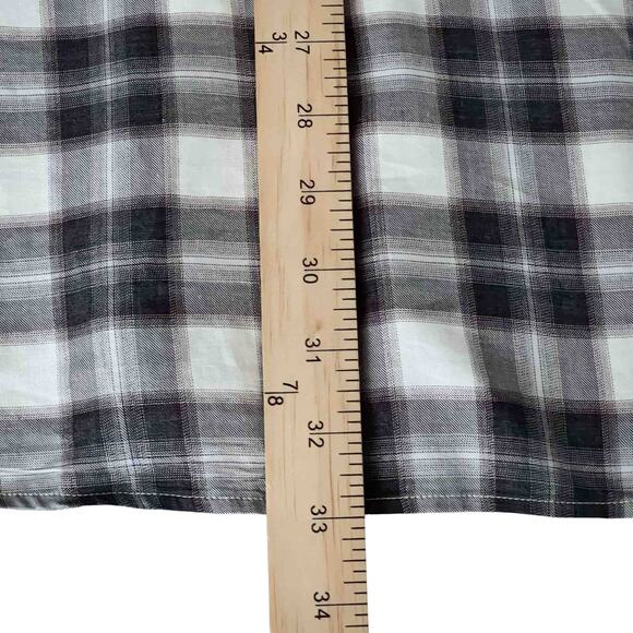 Men's Ermenegildo Zegna Premium Cotton Button Shirt Black White Plaid Size 3XL - Picture 7 of 7